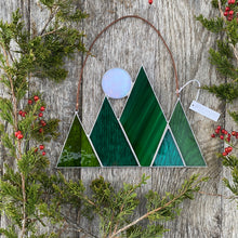 Mountains & Full Moon - Green