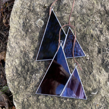 stained glass mini mountain home decor handmade in Vermont by root studio