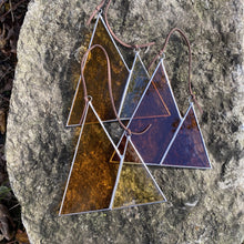 stained glass mini mountain home decor handmade in Vermont by root studio