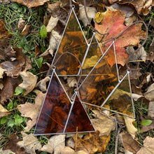 stained glass mini mountain home decor handmade in Vermont by root studio