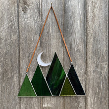 Mountains & Crescent Moon - Green