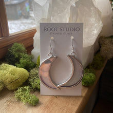 stained glass crescent moon earrings