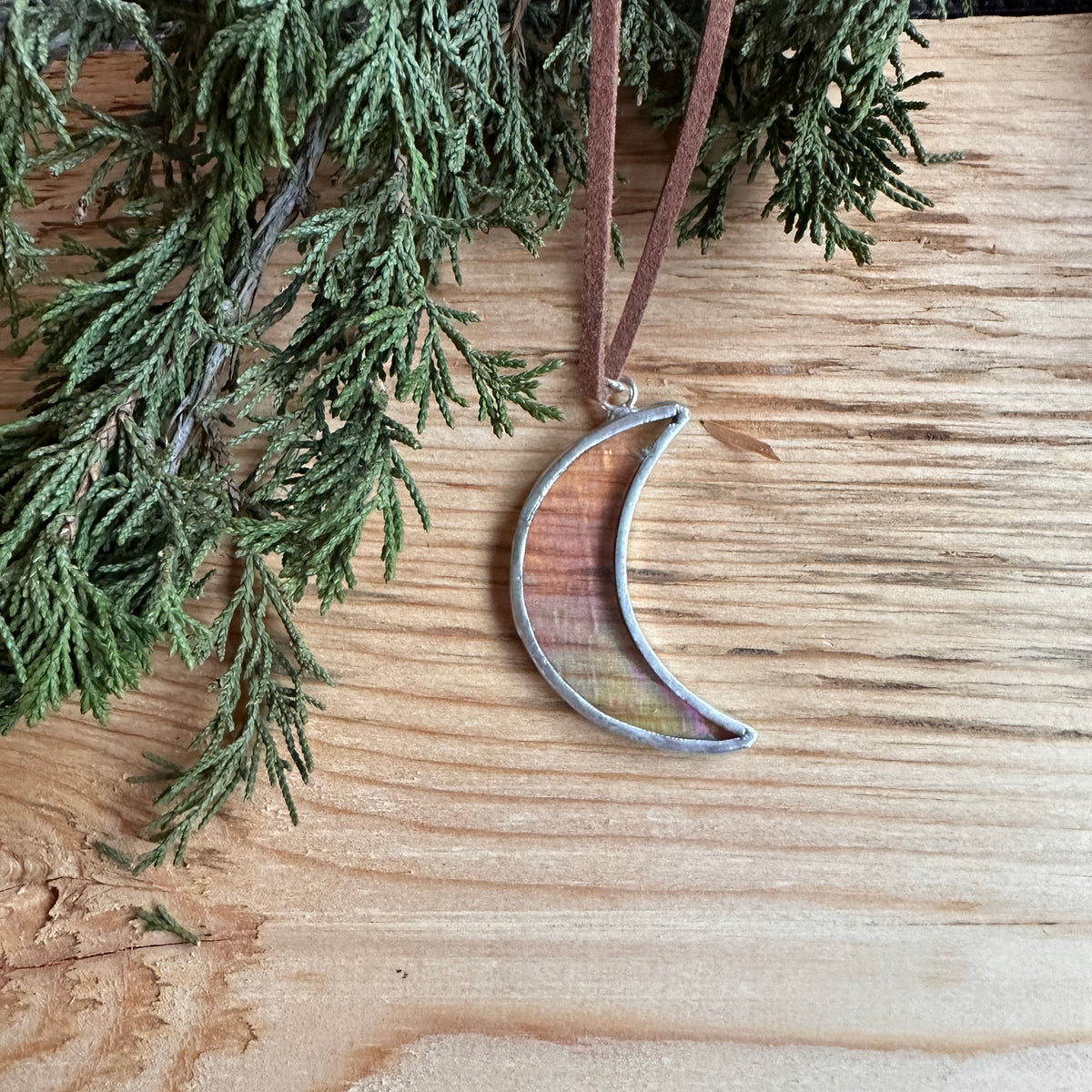 Glass Root Studio Stained Glass Crescent Moon Pendant – Root Studio