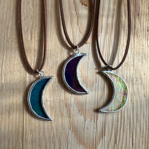 Crescent moon Stained Glass Pendants