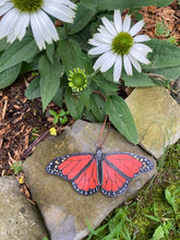 handpainted monarch butterfly stained glass home decor