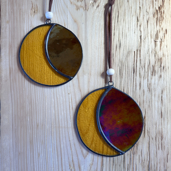 Solar eclipse stained glass