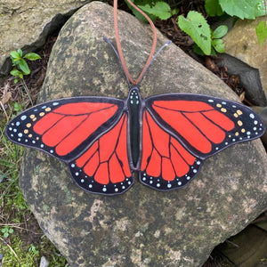 hand-painted monarch butterfly stained glass