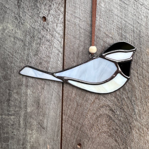 Stained Glass Chickadee Sun Catcher