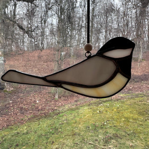 Stained Glass Chickadee Sun Catcher