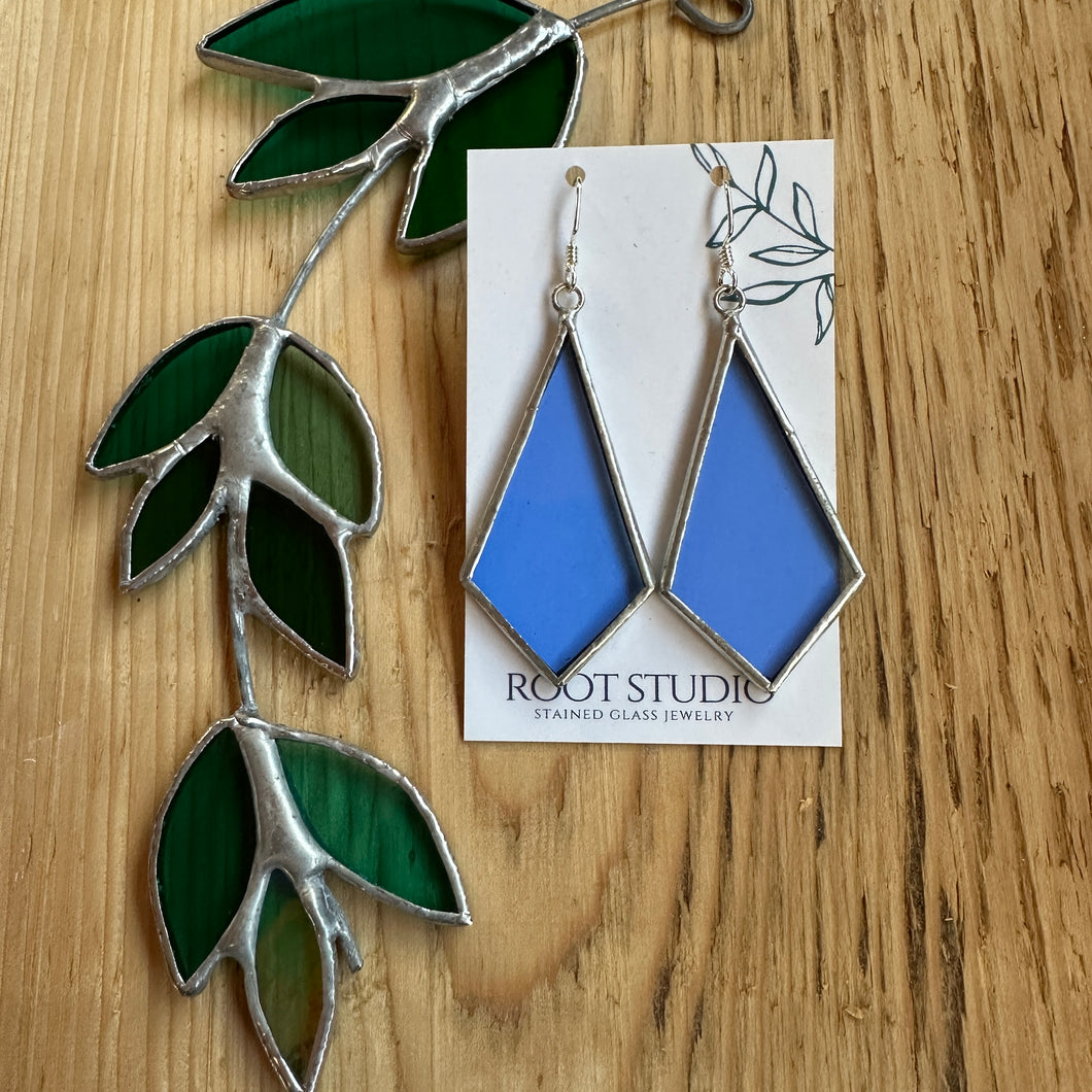 Large periwinkle kite earrings