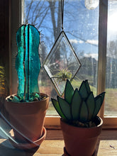 Air plant stained glass hanger