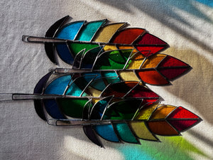 Giant rainbow feather