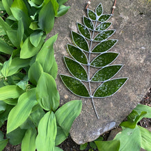 green fern stained glass home decor handmade in vermont