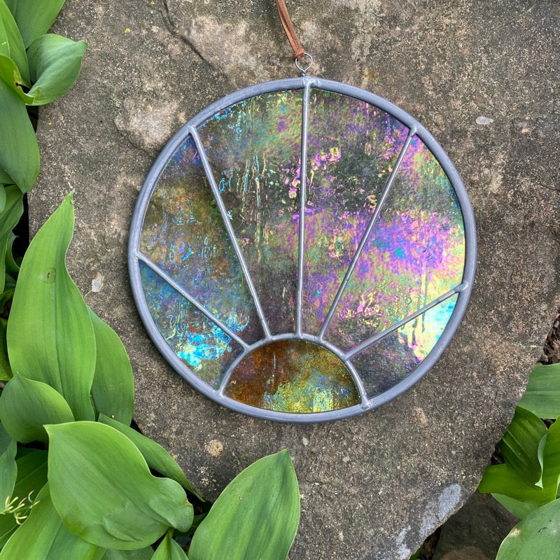 Abstract Sunburst Stained Glass