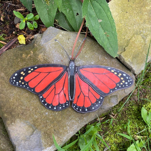 hand-painted monarch butterfly stained glass 