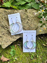 stained glass crescent moon earrings made in vermont