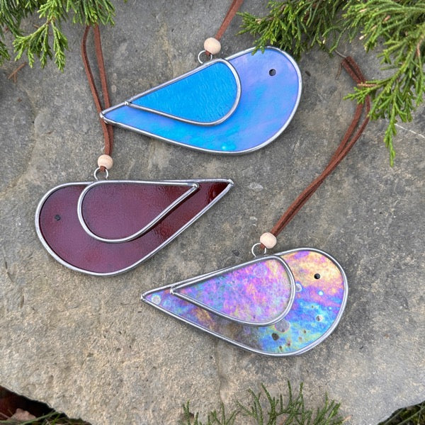 Stained Glass Bird Ornaments