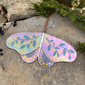 hand-painted stained glass butterfly