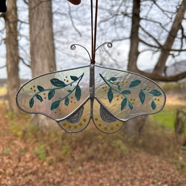 hand-painted stained glass butterfly