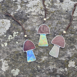 stained glass mushroom ornament