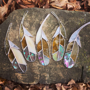 Stained Glass Feather - Yellow