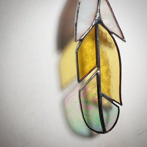 Stained Glass Feather - Yellow