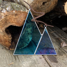 stained glass mini mountain home decor handmade in Vermont by root studio