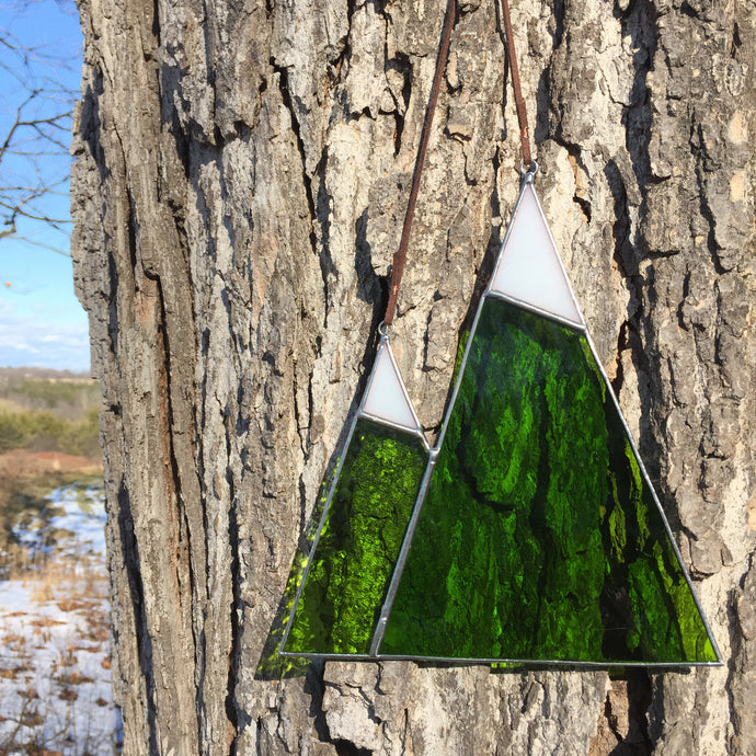 Snow-topped Mountains Stained Glass