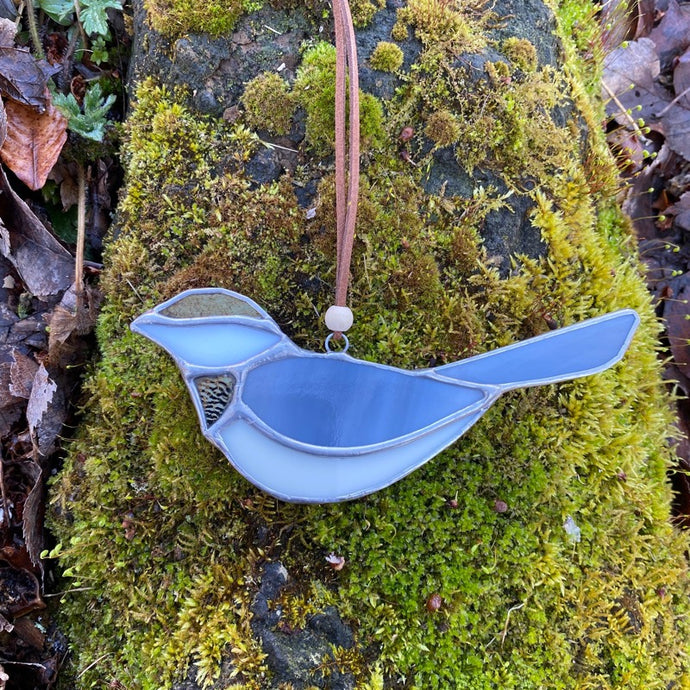 Stained Glass Chickadee Sun Catcher