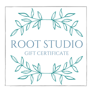 root studio gift card/gift certificate for handmade stained glass items made by carrie root of the root studio in vermont