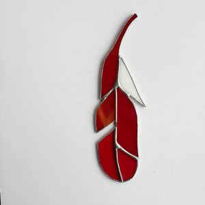 Stained Glass Feather - Red.