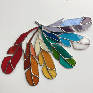 Stained Glass Feather - Orange