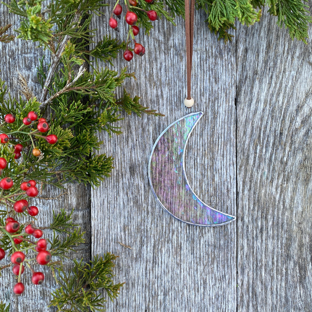 Small Stained Glass Crescent Moon